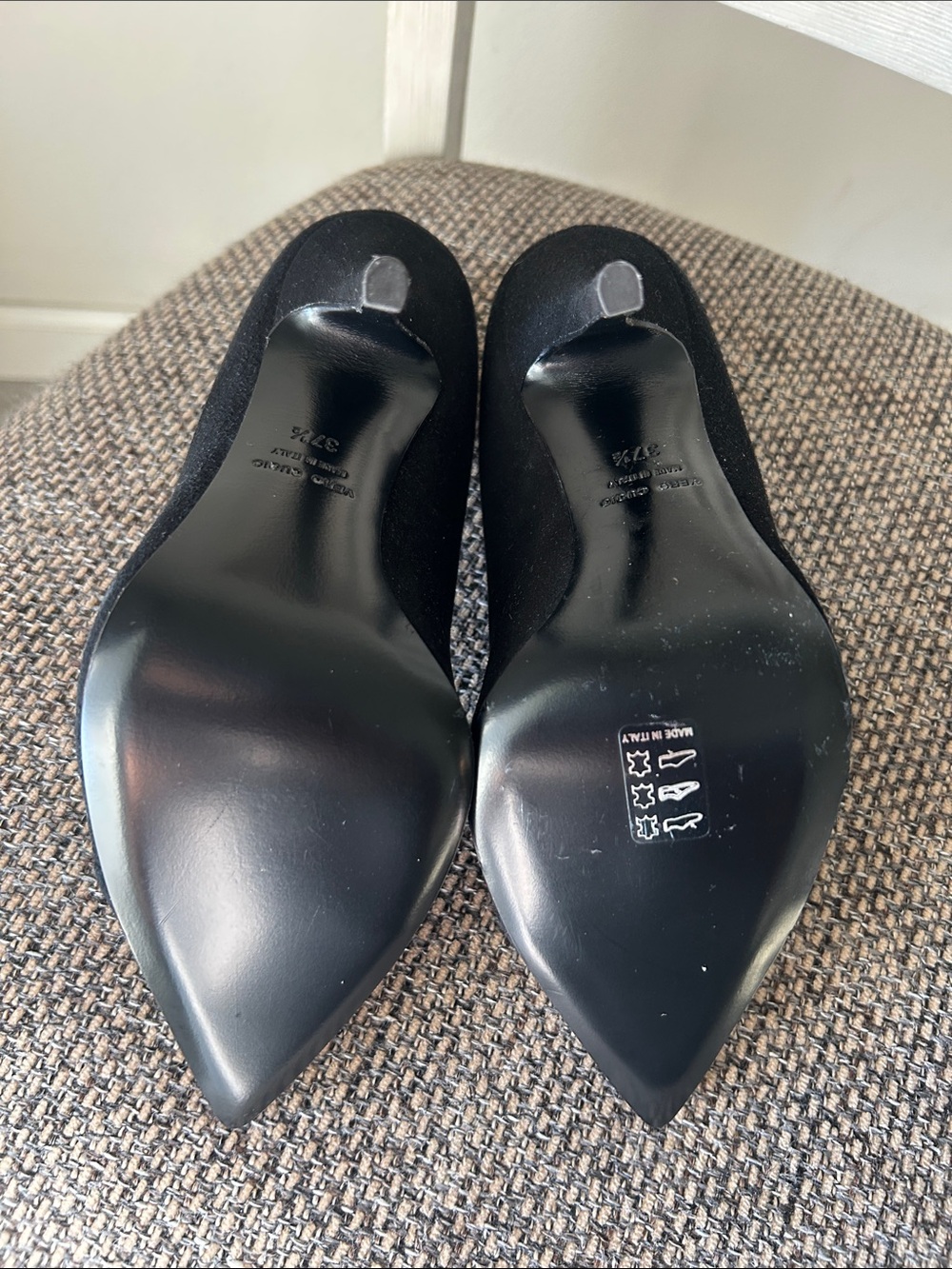 Giuseppe Zanotti Black Suede Pointed Toe Stiletto Pumps Size 37.5 Made in Italy - Picture 5 of 11